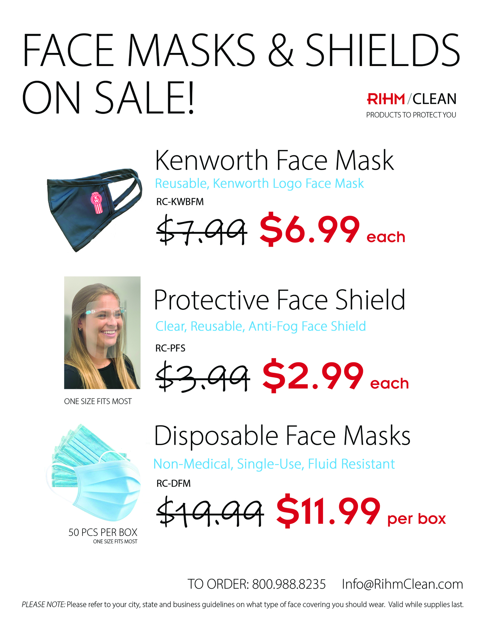 Protect Yourself with Face Masks and Shields from Rihm Kenworth Rihm Clean